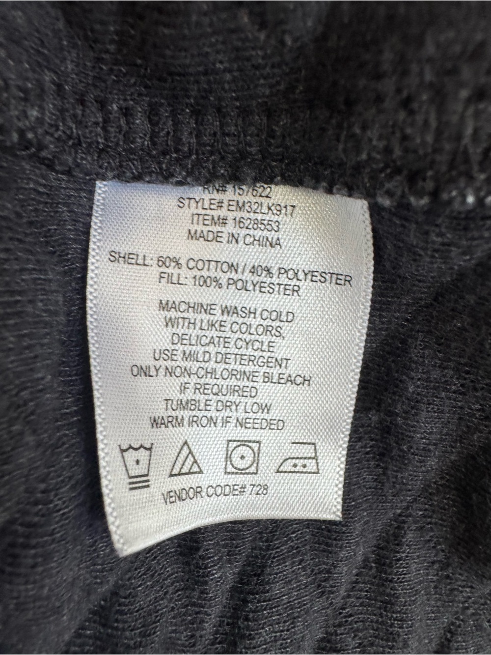 Eddie Bauer Men's XL Black Quilted Mock Neck 1/4 Snap Henley Pullover Sweatshirt - Picture 4 of 4